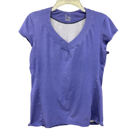 Arc'teryx Small Purple V- Neck Athletic Workout Shirt Outdoors Hike Gorpcore - Picture 1 of 4